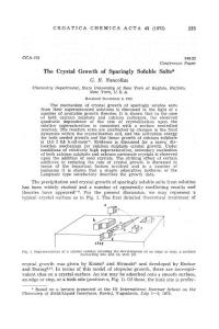the crystal growth of sparingly soluble salts