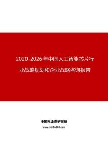 2020年中国人工智能芯片行业战略规划和企业战略咨询报告