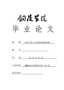 優化開發人力資源的戰略措施   畢業論文（資料）