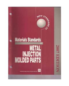 美國金屬粉末工業(yè)協(xié)會（MPIF）發(fā)布的MIM最新版材料標(biāo)準(zhǔn)--MPIF