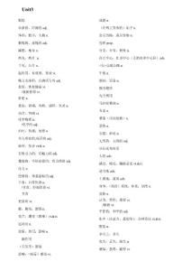 牛津譯林版 江蘇英語必修一 unit3單詞