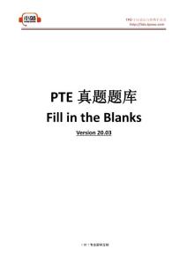 PTE真題機經 Fill in the Blanks 20.3