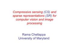 壓縮感知和稀疏表示講義
