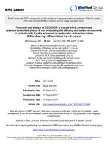 索拉非尼治療難治性甲狀腺癌的有效性與安全性評(píng)價(jià)（2011）