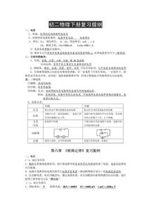 初二物理下册复习提纲