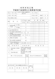 平面闸门安装单元工程等7个质量评定表