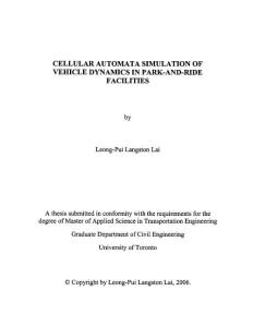 Cellular automata simulation of vehicle dynamics in park-and