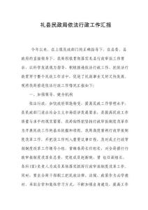 禮縣民政局依法行政工作匯報1