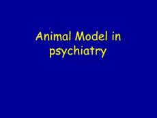 神经精神药理英文课件：Animal Model in psychiatry