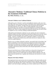 Alternative Medicine Traditional Chinese Medicine in