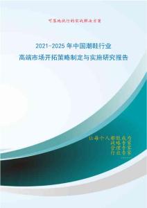 2021-2025年中国潮鞋行业高端市场研究报告