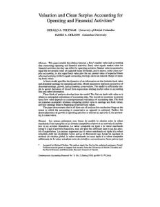 Valuation and Clean Surplus Accounting for Operating and Financial Activities(Feltham-Ohlson 95)