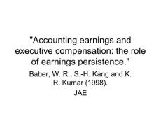 Accounting earnings and executive compensation
