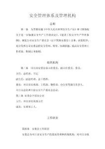 安全管理體系及管理機(jī)構(gòu)