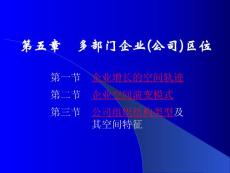 《经济地理学》课件 NO5 多部门企业(公司)区位(48P)