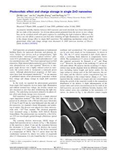 Photovoltaic effect and charge storage in single ZnO nanowires