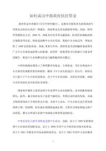 如何成功申報政府扶持資金