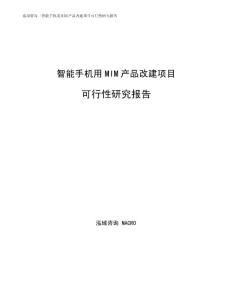 智能手机用MIM产品改建项目可行性研究报告模板