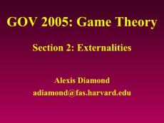 哈佛大學--博弈論課件(英文)Game Theory  section2 Externalities