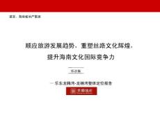 世聯海南樂東龍騰灣龍棲灣旅游地產整體定位報告