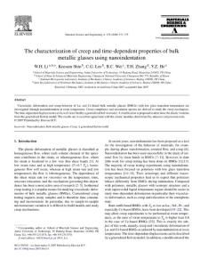 The_characterization_of_creep_and_time-dependent_properties_of_bulk_metallic_glasses_using_nanoinden