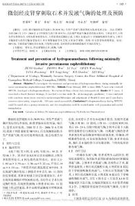 微創經皮腎穿刺取石術并發液氣胸的處理及預防