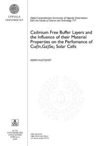 Cadmium Free Buffer Layers and the Influence of their Material Properties on the Performance of Cu(In,Ga)Se2 Solar Cells