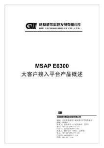 MSAP E6300产品概述