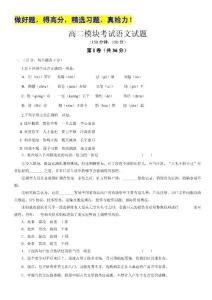 山东省实验高中10-11学年高二下学期期末模块考试 语文试题