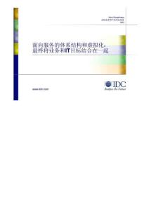 面向服务的体系结构和虚拟技术——最终将业务和IT目标结合在一起