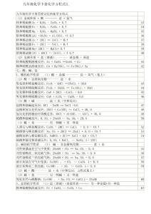 九年级化学下册化学方程式汇