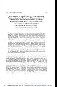 reconsideration of vascular selectivity of dihydropyridine calcium antagonists comparison of cardiovascular profile of mepirodipine, a novel dihydropyridine consisting of a single stereoisomer with ..