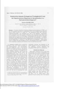 relationship between endogenous prostaglandin e and the vasoconstrictor response to noradrenaline in a perfused arterial segment-論文