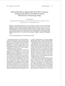 relationship between hippocampal theta-wave frequency and emotional behaviors in rabbits produced with stresses or psychotropic drugs-論文