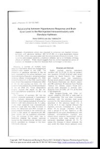 relationship between hypertensive response and brain kinin level in the rat injected intraventricularly with glandular kallikrein-論文