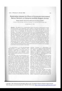 relationships between the effects of peripherally administered salmon calcitonin on calcaemia and brain biogenic amines-論文
