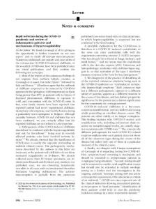 reply to pernio during the covid-19 pandemic and review of inflammation patterns and mechanisms of hypercoagulability-論文