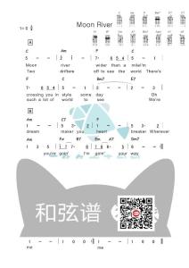 《月亮河》moon River 吉他譜 尤克里里 彈唱 和弦譜