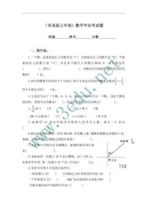 2011年六年级数学毕业班模拟检测试题2