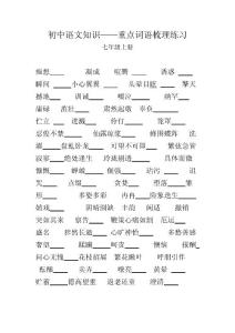 初中語(yǔ)文詞語(yǔ)梳理練習(xí)