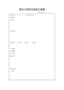 每日進(jìn)度匯報(bào)表