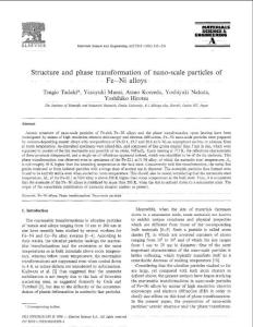 Structure  and  phase  transformation  of  nano-scale  particles  of Fe-Ni alloy