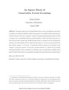 An Agency Theory of Conservative Accrual Accounting