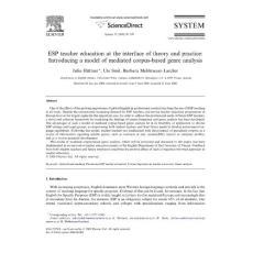 ESP teacher education at the interface of theory and practice Introducing a model of mediated corpus-based genre analysis
