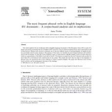 The most frequent phrasal verbs in English language EU documents – A corpus-based analysis and its implications