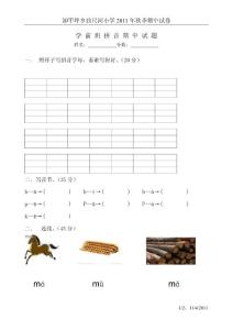 学前班拼音期中考试试题