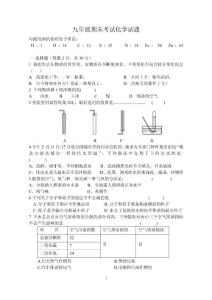 九年级期末考试化学试题