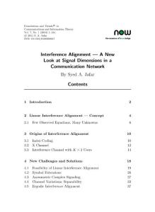 Interference Alignment A New Look at Signal Dimensions in a Communication Network(read)