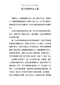努力拼搏作文4篇
