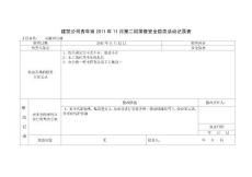 項目部青年崗記錄表11月2周